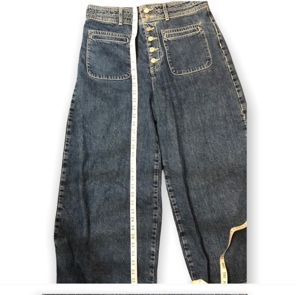 Womens We the Free Colette button down wide flare, high waist jean 31 - Picture 2 of 9